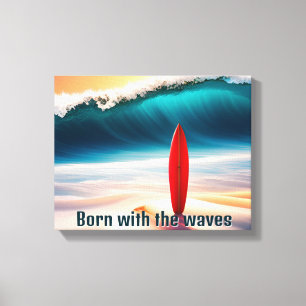 Surfbrett im Strand Sand Leinwanddruck