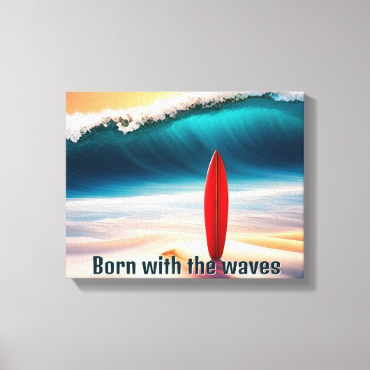 Surfbrett im Strand Sand Leinwanddruck (Vorderseite)