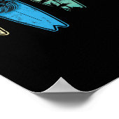 Surfbrett Klassischer Retro Surfbreder Poster (Ecke)