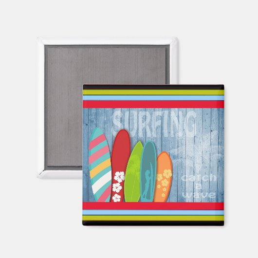 Surfbrett Magnet (Vorderseite/Rückseite)