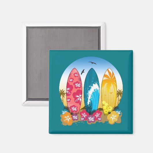 Surfbrett Magnet (Vorderseite/Rückseite)