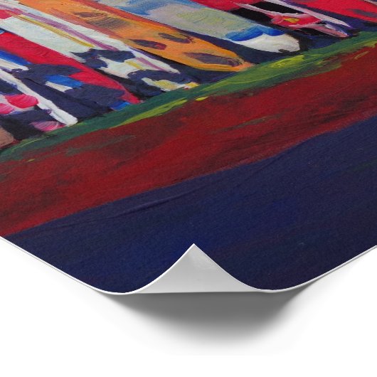 Surfbrett-Mauer am Meer Poster (Ecke)