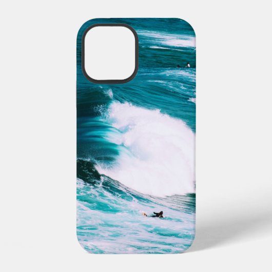 Surfbrett mit Meereswellen iPhone Hülle (Rückseite)