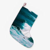 Surfbrett mit Meereswellen Kleiner Weihnachtsstrumpf (Vorderansicht (hängend))