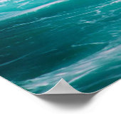 Surfbrett mit Meereswellen Poster (Ecke)