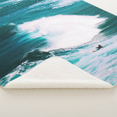 Surfbrett mit Meereswellen Sherpadecke (3/4)