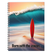 Surfbrett mit Surfangebot Notizblock (Vorderseite)