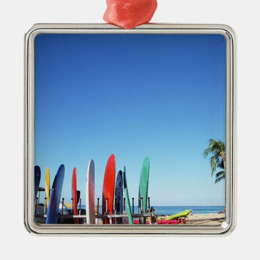 Surfbrett Ornament Aus Metall (Vorne)