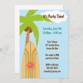 Surfbrett-Party Einladung (Vorne/Hinten)