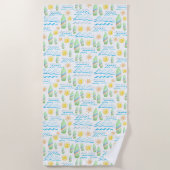 Surfbrett Print Beach Handtuch (Vorderseite)