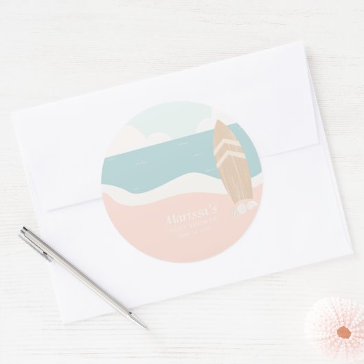 Surfbrett Runder Aufkleber (Umschlag)