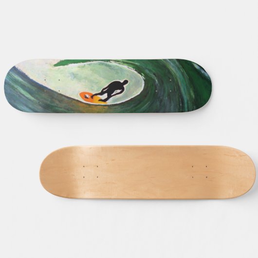 Surfbrett Silhouette Skate Design Skateboard (Horizontal)