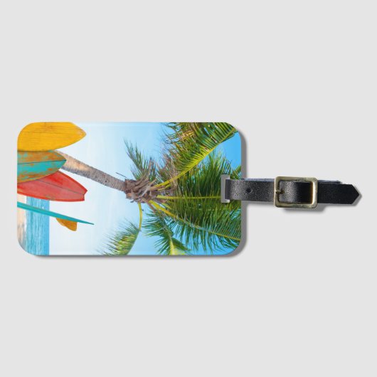 Surfbrett-Strand Gepäckanhänger (Vorderseite (Horizontal))