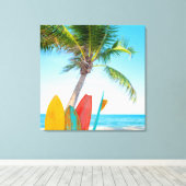 Surfbrett-Strand Leinwanddruck (Insitu (Holzboden))