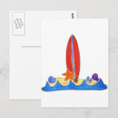 Surfbrett Strand Postkarte (Vorne/Hinten)