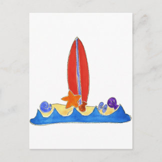 Surfbrett Strand Postkarte