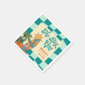 Surfbrett Strand Retro Sommer 1. Geburtstag Serviette (Ecke)