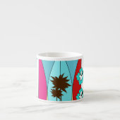 Surfbrett-Strandwertlos surfende Hippie-Packwagen Espressotasse (Vorderseite)