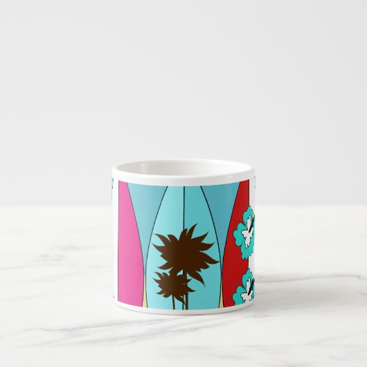 Surfbrett-Strandwertlos surfende Hippie-Packwagen Espressotasse (Vorderseite)