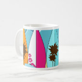 Surfbrett-Strandwertlos surfende Hippie-Packwagen Kaffeetasse (Vorderseite Links)