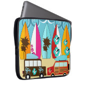 Surfbrett-Strandwertlos surfende Hippie-Packwagen Laptopschutzhülle (Vorne Rechts)