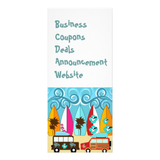 Surfbrett-Strandwertlos surfende Hippie-Packwagen Werbekarte