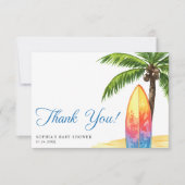 Surfbrett Summer Beach Baby Dusche Dankeskarte (Vorderseite)