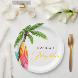 Surfbrett Summer Beach Baby Dusche Party Pappteller