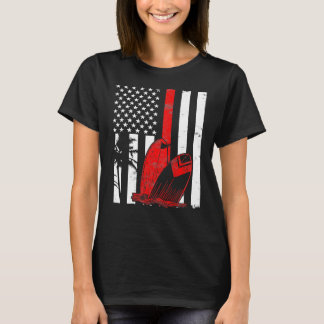 Surfbrett Surf Thin Red Line Amerikanische Flagge T-Shirt
