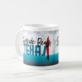Surfbrett Surfbretter am Strand Texas Kaffeetasse (Vorderseite Links)