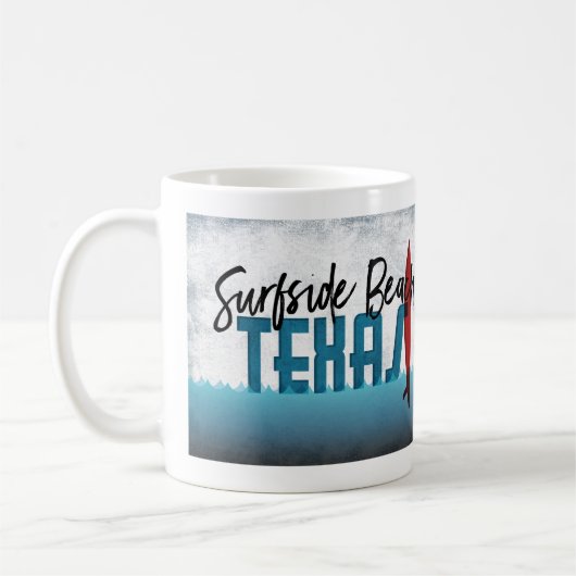 Surfbrett Surfbretter am Strand Texas Kaffeetasse (Links)