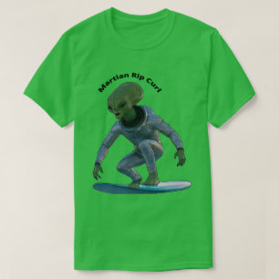 Surfbrett-Surfen Weltraum-Marsianer Reitet auf ein T-Shirt