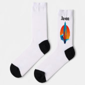 Surfbrett-Surfer-Socken Socken (Linkes Detail)