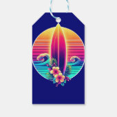 Surfbrett Tropischer Strand- Geschenkanhänger (Rückseite)