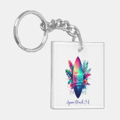 Surfbrett Tropischer Strand- Schlüsselanhänger (Vorderseite links)