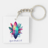 Surfbrett Tropischer Strand- Schlüsselanhänger (Rückseite)