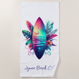 Surfbrett Tropischer Strand- Strandtuch