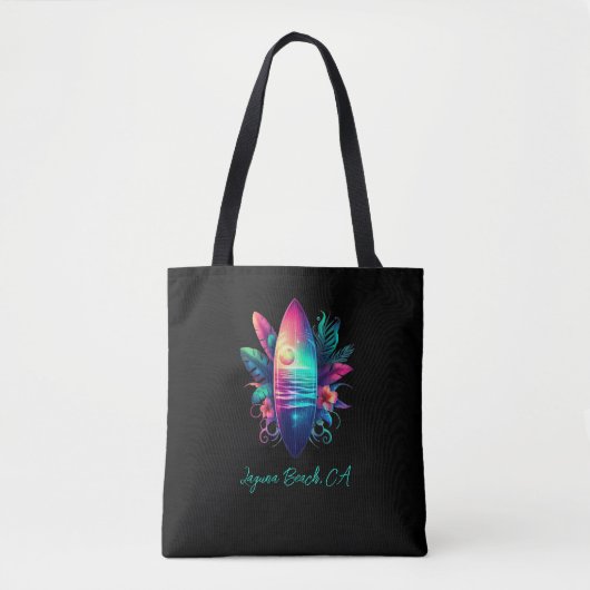 Surfbrett Tropischer Strand- Tasche (Vorderseite)