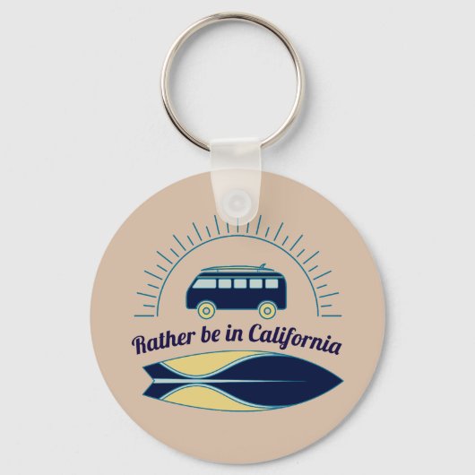 Surfbrett und Campingplatz Kalifornien Schlüsselanhänger (Vorderseite)