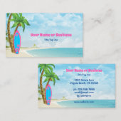 Surfbrett und das tropische Strandsurfen Visitenkarte (Vorne/Hinten)