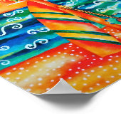 Surfbrett und Gitarrenposter Poster (Ecke)