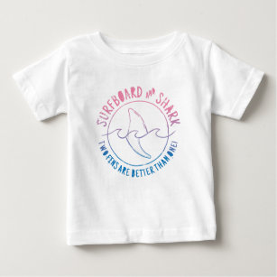 Surfbrett und Haifisch Funny Surfer Sommer Baby T-shirt