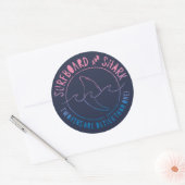 Surfbrett und Haifisch Funny Surfer Sommer Runder Aufkleber (Umschlag)