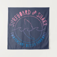 Surfbrett und Haifisch Funny Surfer Sommer