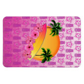 Surfbrett und Hibiskus Blume Magnet (Horizontal)