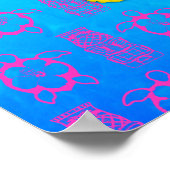 Surfbrett und Hibiskus Blume Poster (Ecke)