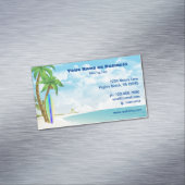 Surfbrett und Palmen Trees Tropical Beach Magnetische Visitenkarte (Beispiel)