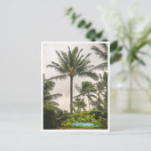 Surfbrett unter einer Palme Hanalei Beach Kauai Postkarte (Stehend Vorderseite)