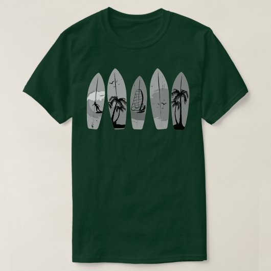 Surfbrett Vintag Classic Retro Surfboard T-Shirt (Design vorne)