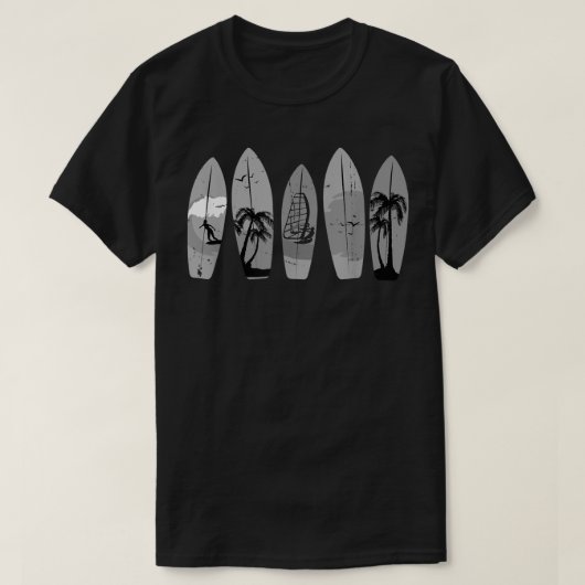 Surfbrett Vintag Classic Retro Surfboard T-Shirt (Design vorne)